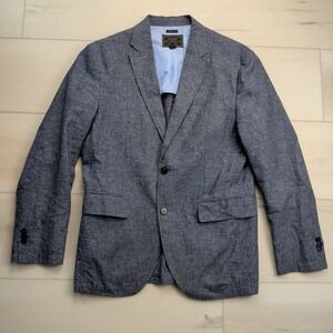 Jos A Bank Reserve Sport Coat Mens M 42R Linen Cotton Elbow Patch Jacket Blazer